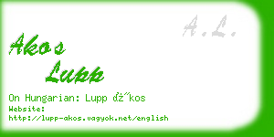 akos lupp business card